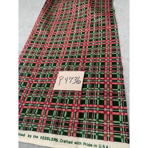 Vintage Concord Fabrics Plaid Cotton Fat Quarter 18x22 Red & Green Print Sewing - Picture 7 of 9